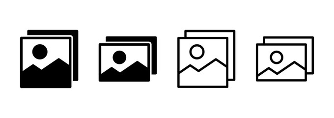 Picture icon logo design. photo gallery sign and symbol. image icon