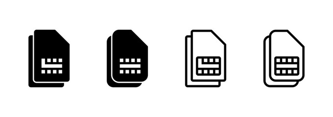 Sim card icon logo design. dual sim card sign and symbol