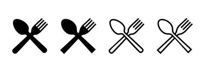 spoon and fork icon logo design. spoon, fork and knife icon vector. restaurant sign and symbol