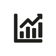 Black and White Minimalist Growth Chart Icon