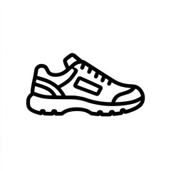 Black and White Outline Sneaker Illustration