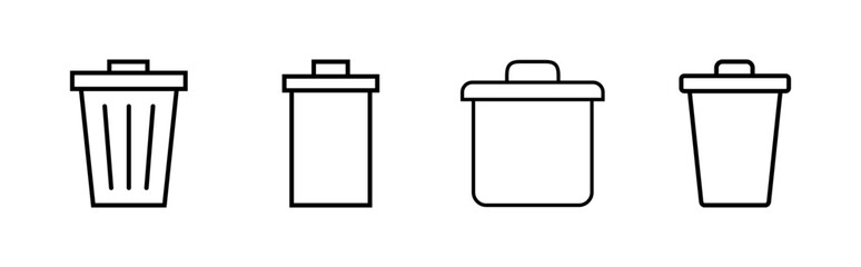 Trash icon set. trash can icon. delete icon vector. garbage