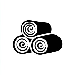 Black And White Rolled Logs Icon