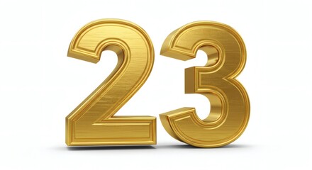 Golden Number Twenty-Three Celebratory Symbol of Anniversaries, Milestones, and Numerical Significance