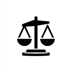 Black and White Scales of Justice Icon