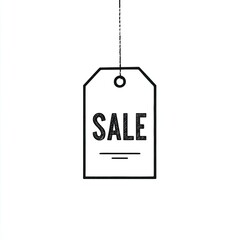 Black and White Sale Tag Illustration