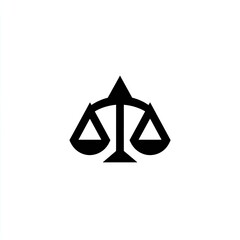 Black and White Scales of Justice Icon