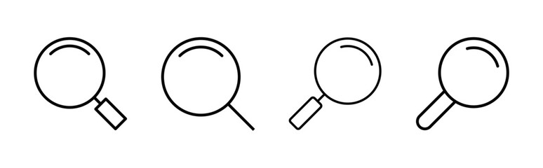 Search icon set. search magnifying glass icon