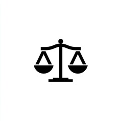 Black and White Scales of Justice Icon