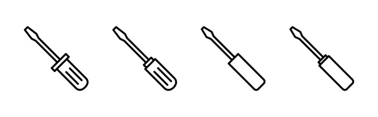 Screwdriver icon set. tools icon vector