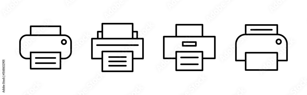 Fototapete print icon set. printer icon vector.