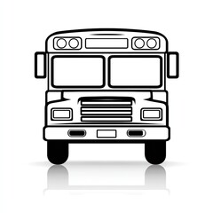 Black and White School Bus Illustration