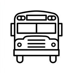 Black and White School Bus Illustration