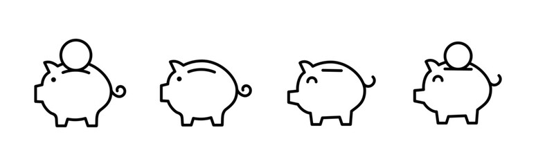 Piggy bank icon vector. piggy money icon