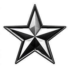 Black and White Shiny Star Graphic