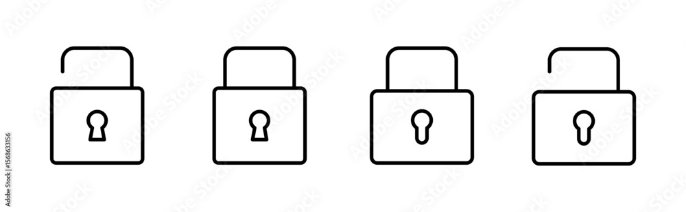 Poster Lock icon set. Padlock icon vector. Encryption icon. Security symbol