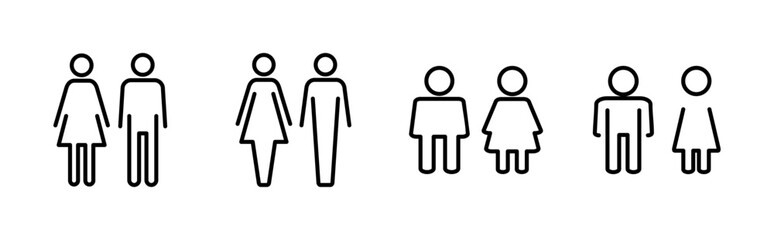 Man and woman icon set. male and female symbol