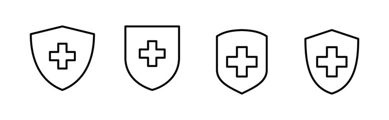 Health insurance icon set. Insurance health document icon