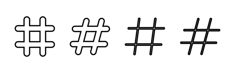 Hashtag icon set. hashtag symbol