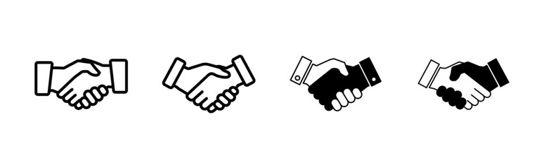 Handshake icon set. business handshake. contact agreement