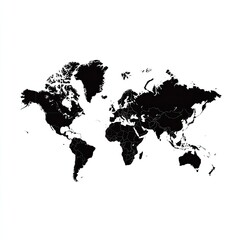 Black And White World Map Illustration