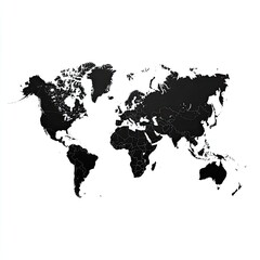 Obraz premium Black and White World Map Illustration