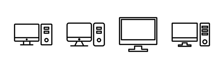 Computer icon set. computer monitor icon vector.