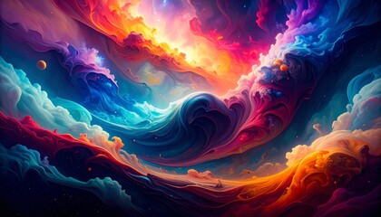 "Ocean‑inspired nebula watercolor background, fluid and ethereal"
