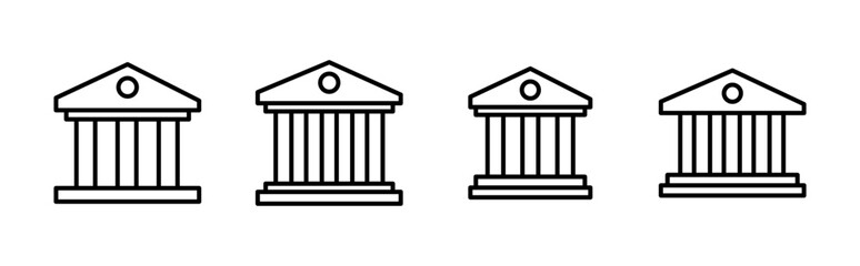 Bank icon set. bank vector icon, museum, university