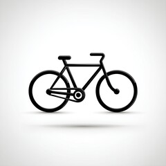 Black Bicycle Silhouette Illustration on White Background