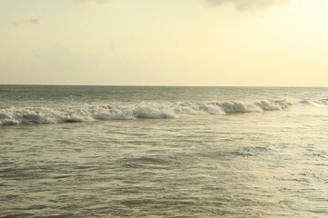 Beautiful sea and cloudless sky at tropical beach