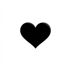 Black Heart Shape on White Background