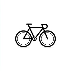 Black Line Art Bicycle Illustration on White Background