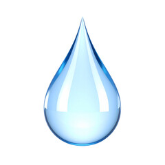 Light blue water drop isolated on black background