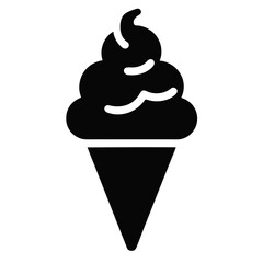 Ice Cream Cone Icons Silhouette Vector Sweet and Minimalist Dessert Designs for Creative Projects