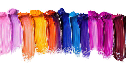 Naklejka premium Vibrant Acrylic Paint Brushstrokes on Transparent Background