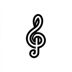 Fototapeta premium Black Treble Clef Music Symbol Graphic