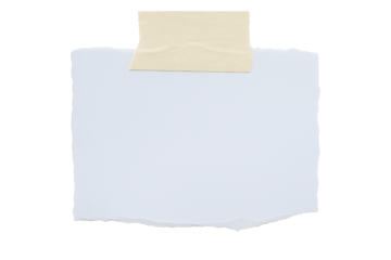 Blank white paper sheet with adhesive tape mockup for message note template and design element concept