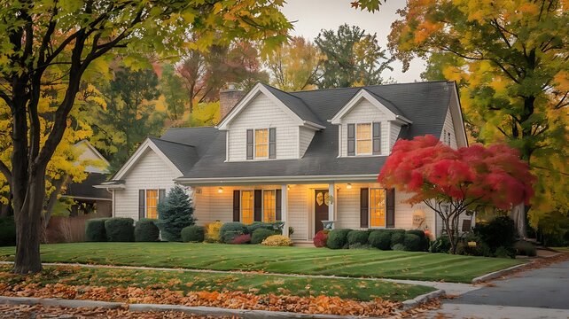house in autumn