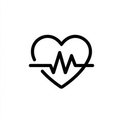 Heart Beat Line Art Icon