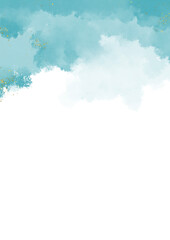 Abstract water color brush background splashing on white background. blue texture design template for birthday invite or card.