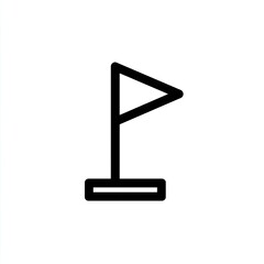 Fototapeta premium Simple Black Flag Icon on White Background