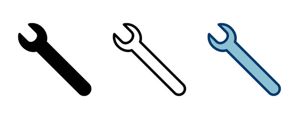 wrench icon vector isolated on white background. Wrench vector icon. Spanner symbol