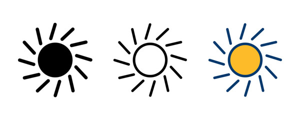 Sun icon vector isolated on white background. Sun vector icon