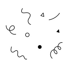 モノクロのパーティ装飾イラスト