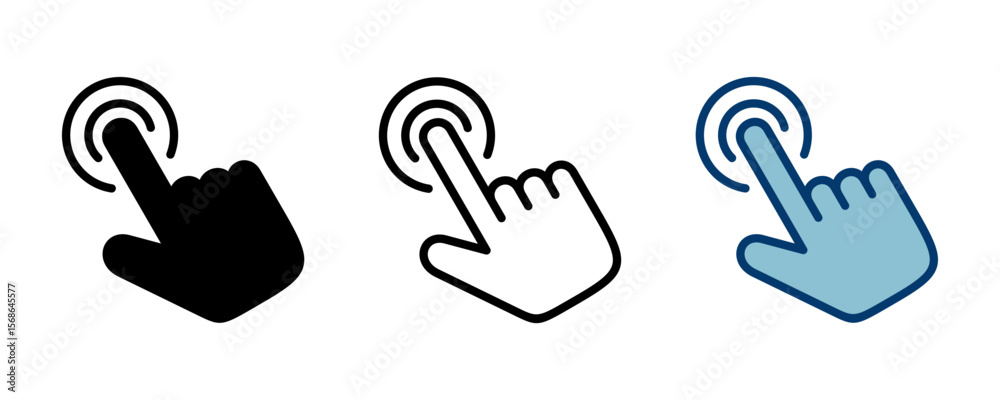 Poster hand cursor icon vector isolated on white background. hand click icon. finger pointer vector