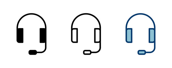 Headphone icon vector isolated on white background. Headphone vector icon. Call us