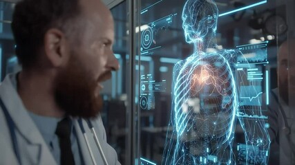 Medical Professional Analyzing Human Anatomy with Digital Technology with ai generated - Powered by Adobe