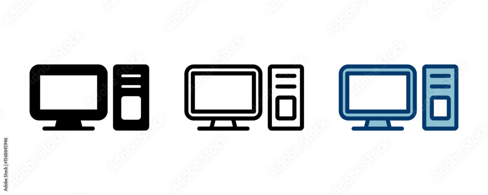 Poster computer icon vector isolated on white background. pc icon vector. computer monitor icon. flat pc sy