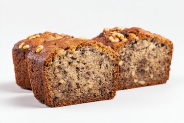 Delicious homemade banana nut bread slices